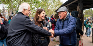 Mariel Fernández y Jorge Taiana visitaron la Fiesta Provincial del Plantín Floral en Moreno